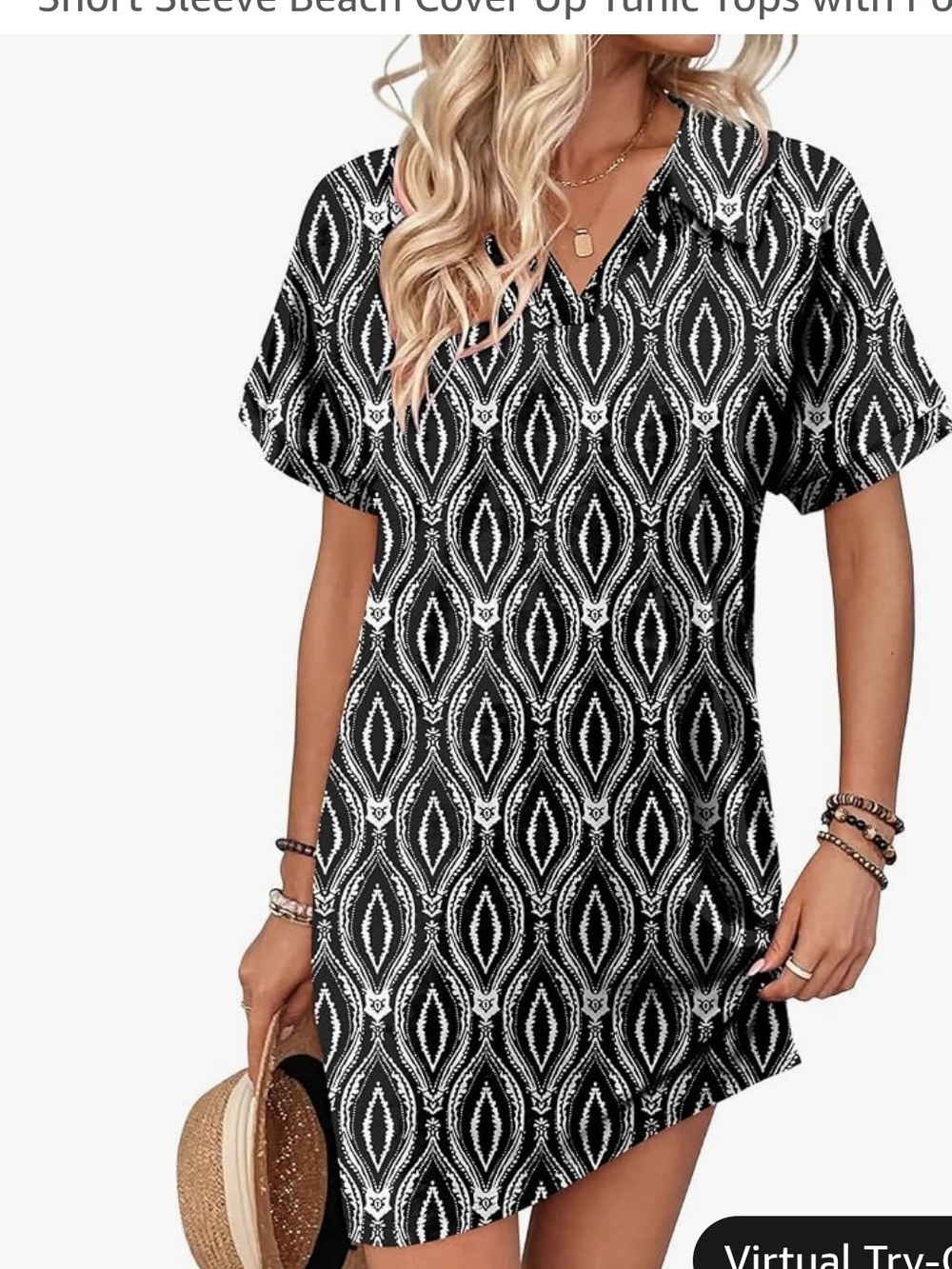 Women’s Black & White Patterned Dress
